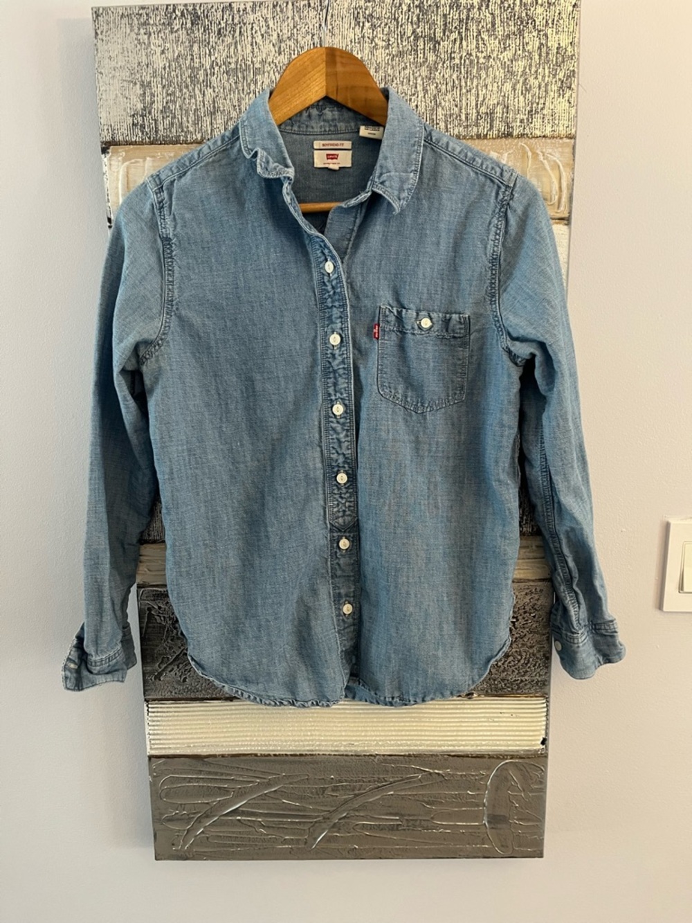 Levi's Denim Button-Front Shirt in Light Blue